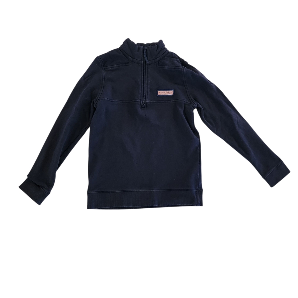 Vineyard Vines Navy Blue Step Quarter-Zip Sweatshirt - Boy's Size Medium